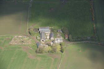 Oblique aerial view of Nether Ardgrain farmhouse, looking to the NNW.