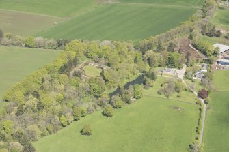 Oblique aerial view of Schivas House, looking to the NNW.