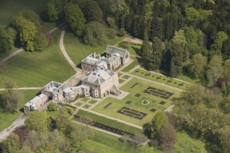 Oblique aerial view of Haddo House, looking to the N.