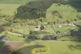 General oblique aerial view of Deer Abbey, looking to the N.