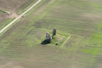 Oblique aerial view of Fedderate Castle, looking to the E.