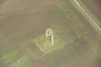 Oblique aerial view of Fedderate Castle, looking to the N.