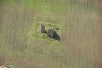 Oblique aerial view of Fedderate Castle, looking to the WNW.