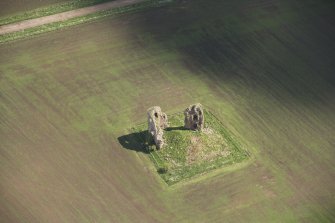Oblique aerial view of Fedderate Castle, looking to the SSE.