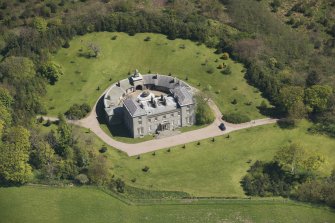 Oblique aerial view of Cairness House, looking to the NE.