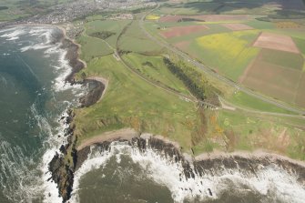 Oblique aerial view of Stonehaven Golf Course, looking to the W.