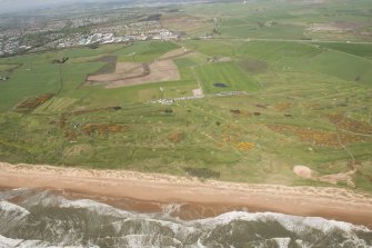 Oblique aerial view of Murcar Golf Course, looking to the W.