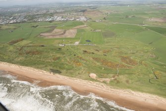 Oblique aerial view of Murcar Golf Course, looking to the W.