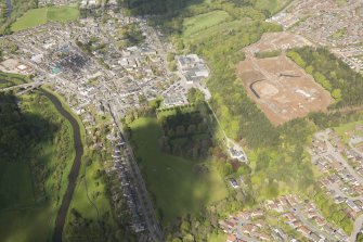 Oblique aerial view of Ellon Castle, looking to the WNW.