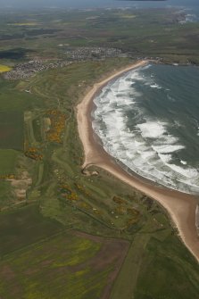 Oblique aerial view of St Olaf's Golf Course, looking to the N.