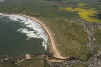 Oblique aerial view of St Olaf's Golf Course, looking to the W.