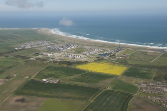 Oblique aerial view of St Fergus Gas Terminal, looking to the E.