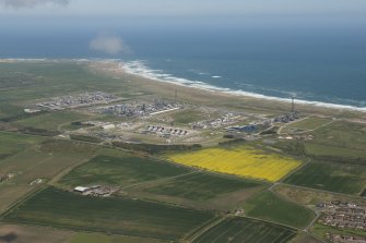 Oblique aerial view of St Fergus Gas Terminal, looking to the E.