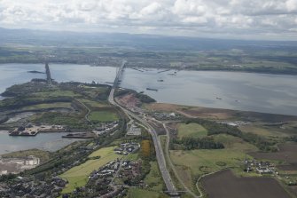 General oblique aerial view of the River Forth centred on the new  Forth Bridge crossing, looking to the ESE.