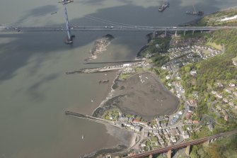 Oblique aerial view of North Queensferry harbour, looking to the W.
