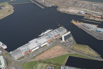 Oblique aerial view of Ocean Terminal, looking to the N.