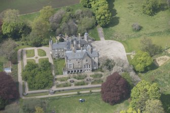 Oblique aerial view of Skene House, looking to the NNW.