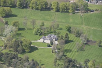 Oblique aerial view of Linton House, looking to the NNW.