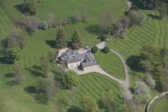 Oblique aerial view of Linton House, looking to the E.