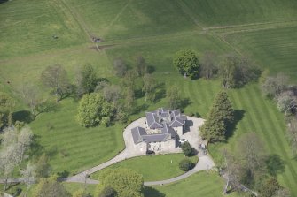 Oblique aerial view of Linton House, looking to the NNW.