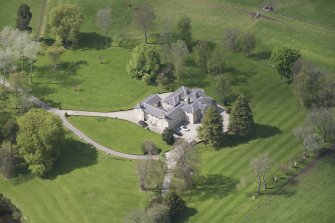 Oblique aerial view of Linton House, looking to the NW.