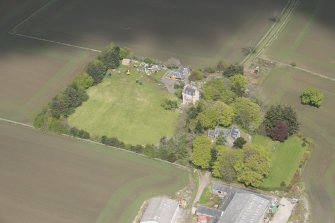 Oblique aerial view of Tillycairn House, looking to the NNE.