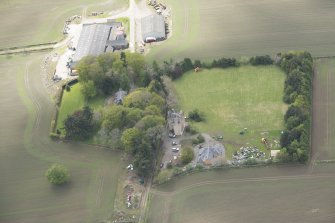 Oblique aerial view of Tillycairn House, looking to the WSW.