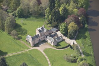 Oblique aerial view of Monymusk House, looking to the W.