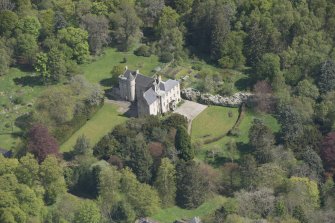 Oblique aerial view of Kemnay House, looking to the E.