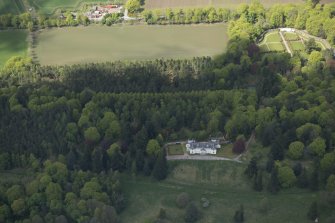 General oblique aerial view of Park House with adjacent walled garden, looking to the NNW.
