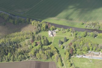 General oblique aerial view of Monymusk House estate centred on Monymusk House, looking to the N.