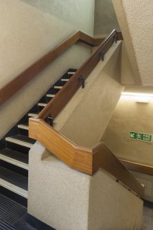 Interior. General view of fire stairs on east wing.