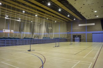 Interior. View from the north east, looking across the main sports hall.