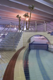 Interior. View looking north within the swimming pool hall.