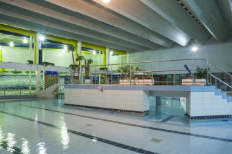 Interior. View looking south west within the swimming pool hall.
