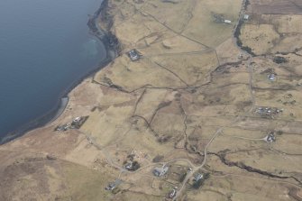 Oblique aerial view of Borreraig, looking SE.