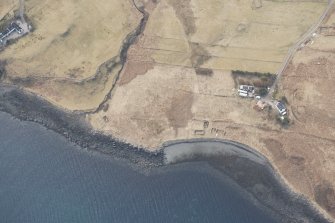 Oblique aerial view of Borreraig, looking WSW.