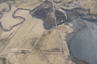 Oblique aerial view of the fish traps at Pollosgan, looking SSE.