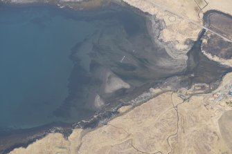 Oblique aerial view of the fish traps at Pollosgan, looking NE.