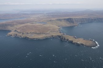 General oblique aerial view of Waterstein and Neist Point, looking ESE.