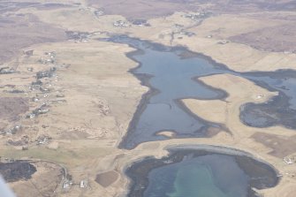 Oblique aerial view of the fish traps at Roag, Vatten, looking NNE.