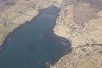 Oblique aerial view of the fish traps, looking NNW.