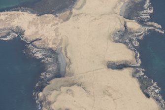 Oblique aerial view of Oronsay, looking NE.