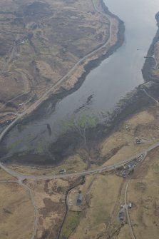 Oblique aerial view of the fish traps at Balgown, looking WSW.