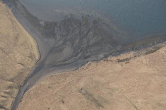 Oblique aerial view of the fish trap at Inver Meadale, looking SW.