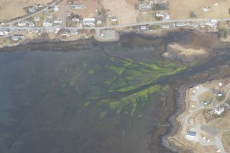 Oblique aerial view of the fish traps at Dunvegan, looking ENE.