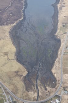 Oblique aerial view of the fish traps at Edinbane, looking NNW.