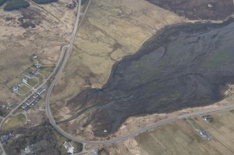 Oblique aerial view of the fish traps at Edinbane, looking NW.