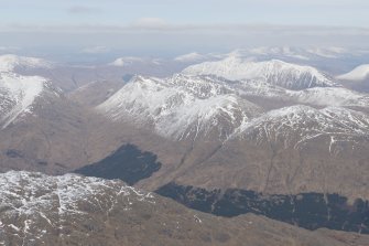 General oblique aerial view of the Five Sisters, Kintail, looking NE.