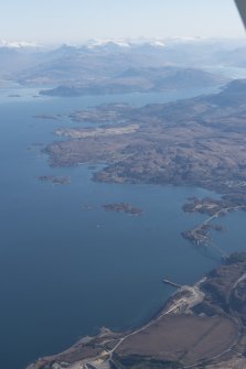 General oblique aerial view of Loch Alsh with Plockton and Loch Carron in the middle distance, looking ENE.